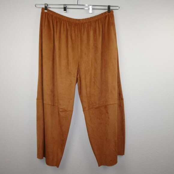 bryn Walker Pants - Bryn Walker Lantern Pants Women's Plus Size 3X Brown Faux Suede Oliver Wide Leg